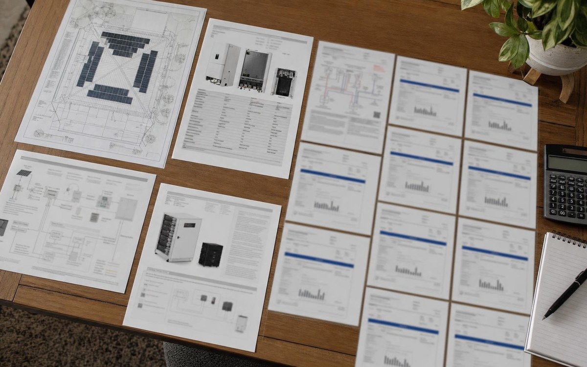 Kansas solar capacity and expected-load review Generic solar array plan, inverter export setting, and twelve months of electric use organized for comparison.